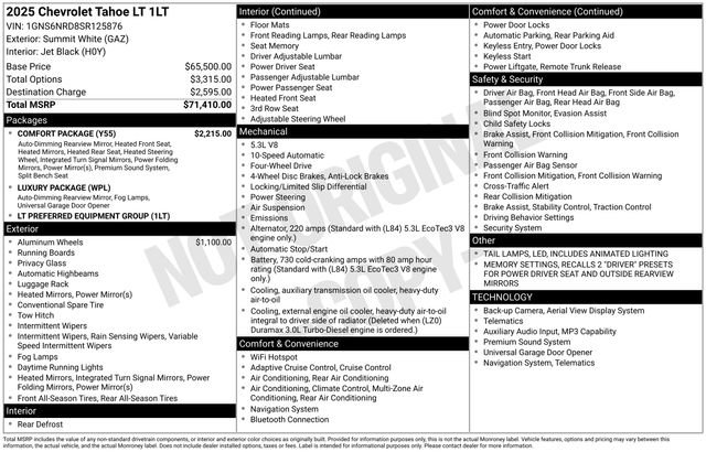 Used 2025 Chevrolet Tahoe LT w/ Comfort Package image 17