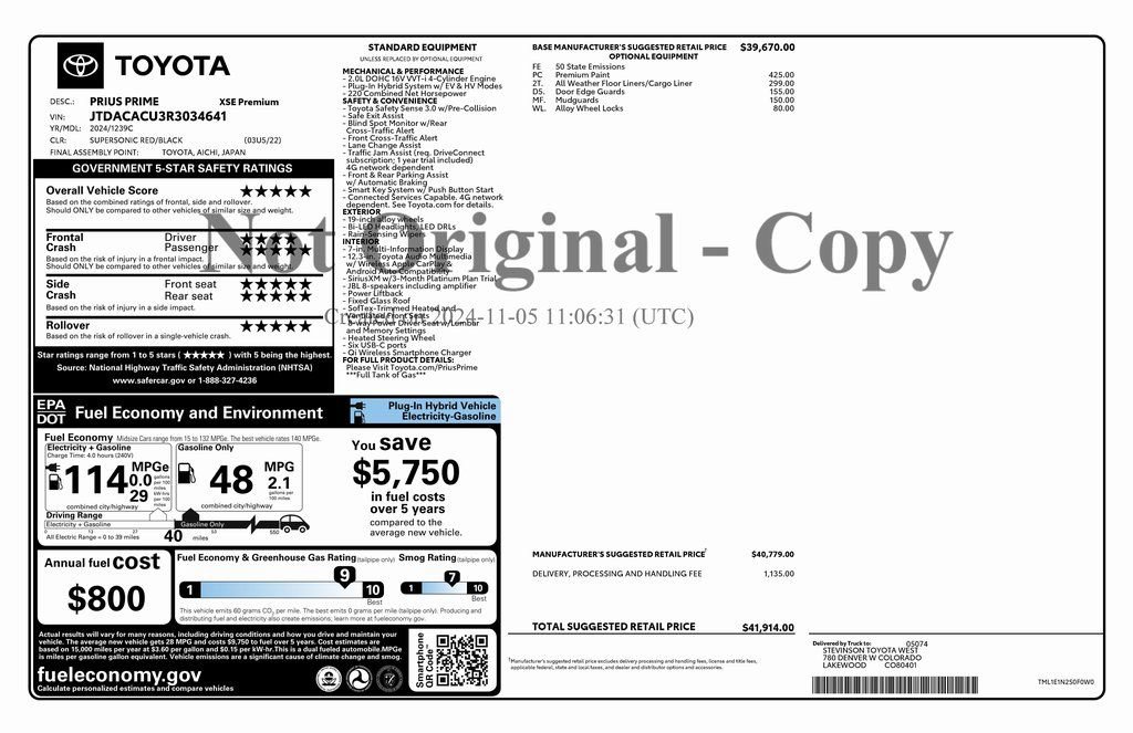 Used 2024 Toyota Prius Prime Premium image 4