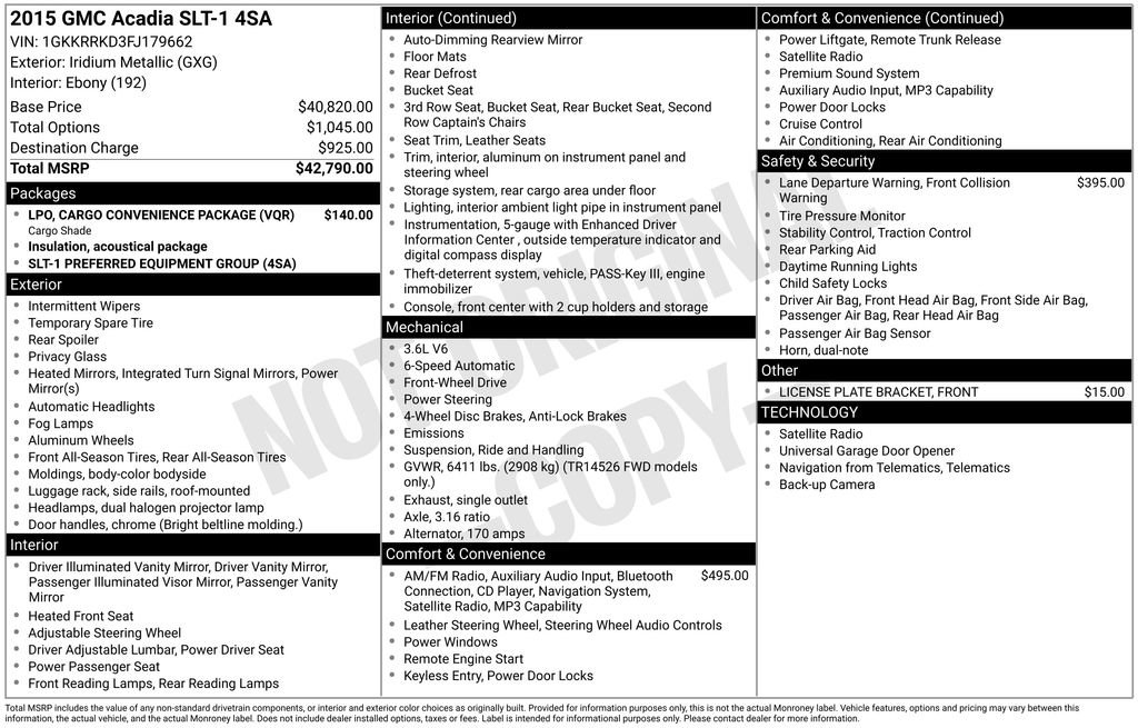 Used 2015 GMC Acadia SLT FWD image 5
