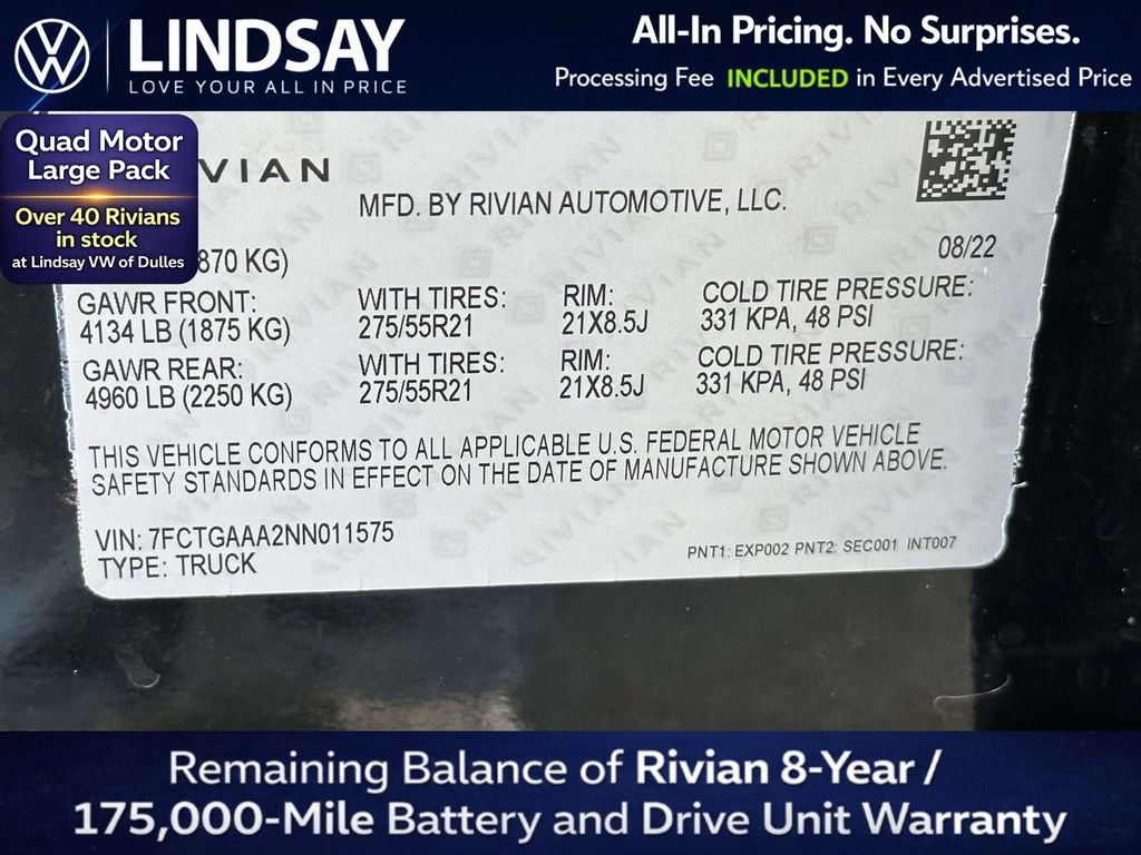 Used 2022 Rivian R1T Adventure AWD/4WD image 27
