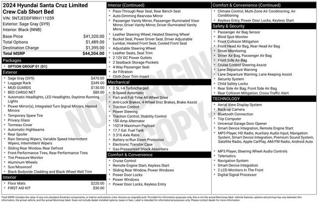Used 2024 Hyundai Santa Cruz Limited AWD/4WD image 22