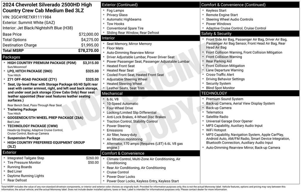Certified 2024 Chevrolet Silverado 2500 High Country w/ High Country Premium Package AWD/4WD image 10