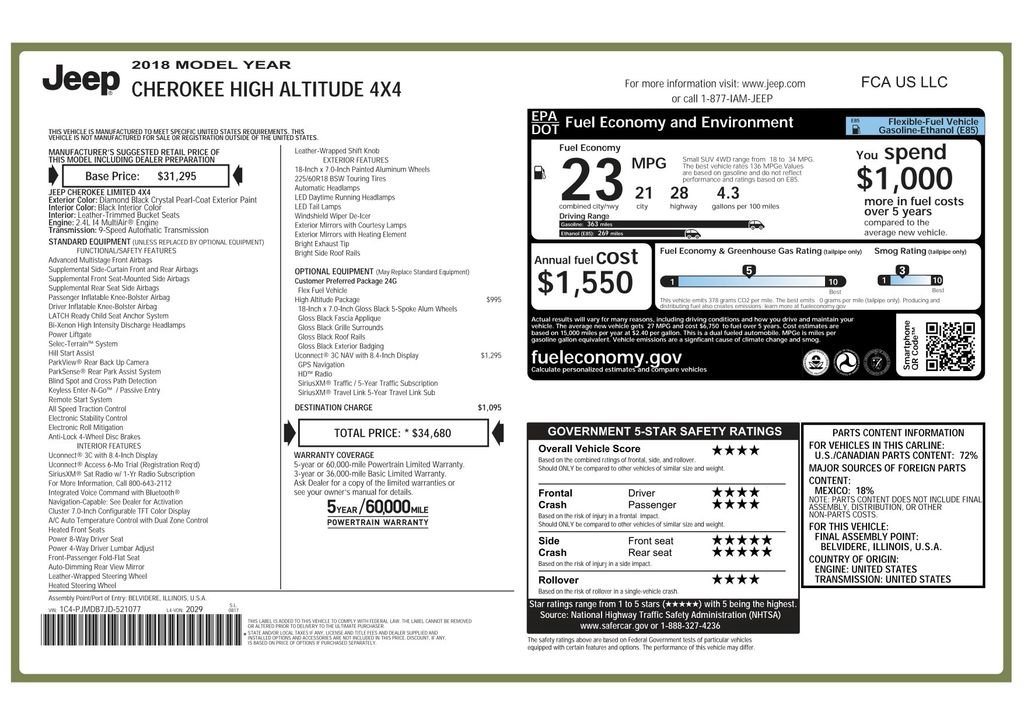 Used 2018 Jeep Cherokee Limited w/ High Altitude Package image 3