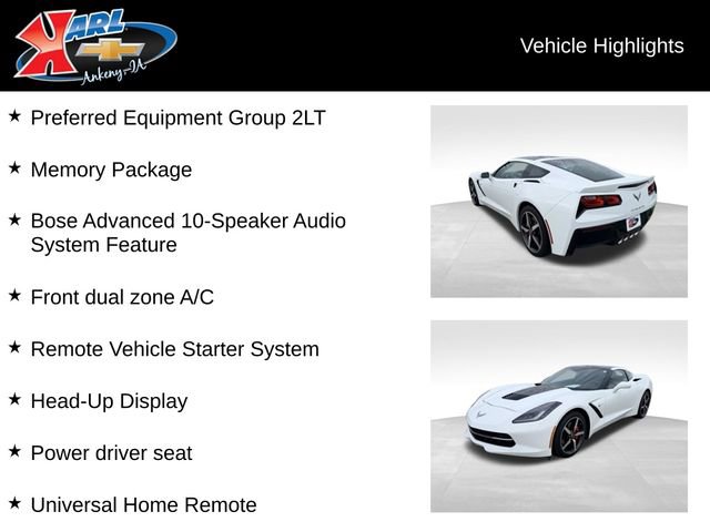 Used 2015 Chevrolet Corvette Stingray Coupe w/ 2LT Preferred Equipment Group RWD image 2