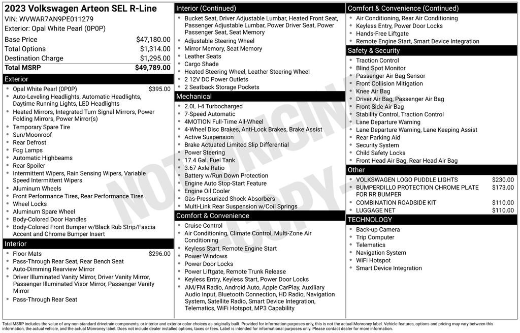 Used 2023 Volkswagen Arteon SEL image 2