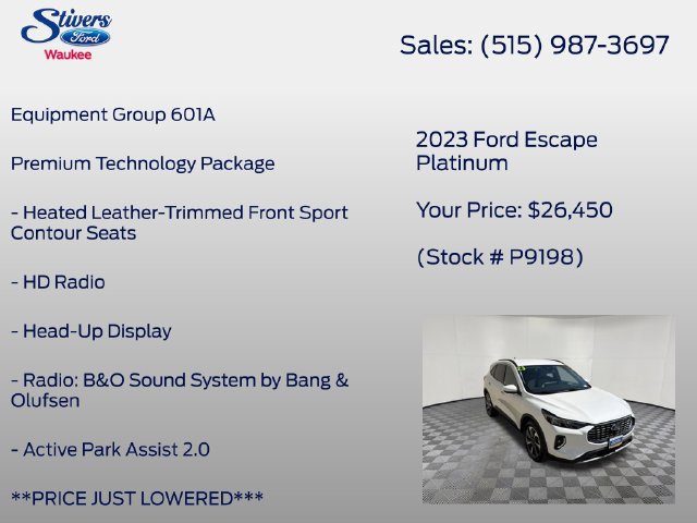 Certified 2023 Ford Escape Platinum w/ Premium Technology Package AWD/4WD image 8