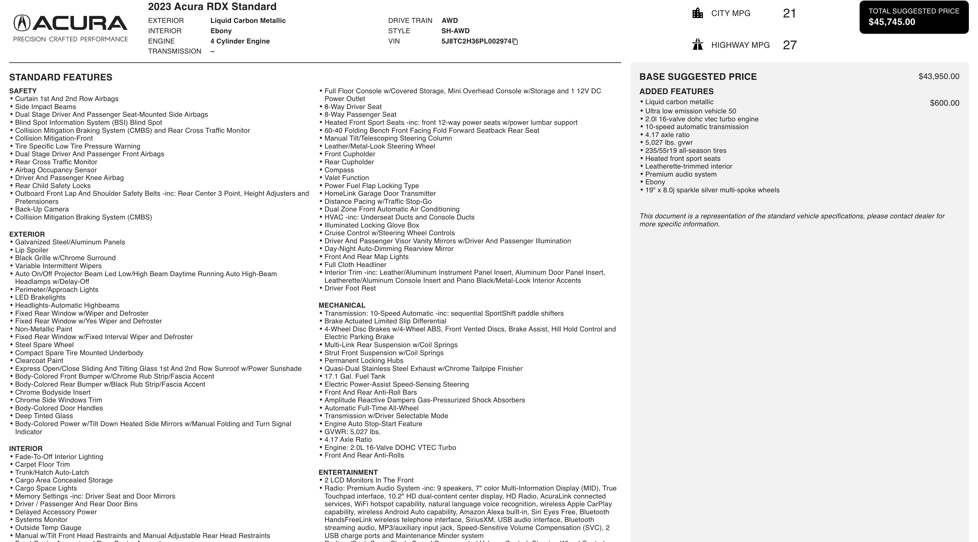 Used 2023 Acura RDX AWD image 3