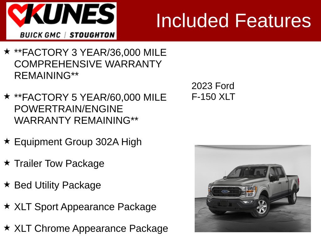 Used 2023 Ford F150 XLT w/ Equipment Group 302A High AWD/4WD image 3