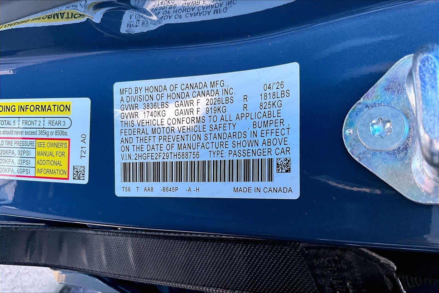 New 2026 Honda Civic LX image 19