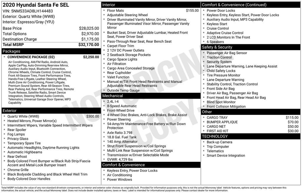 Used 2020 Hyundai Santa Fe SEL w/ Convenience Package FWD image 13