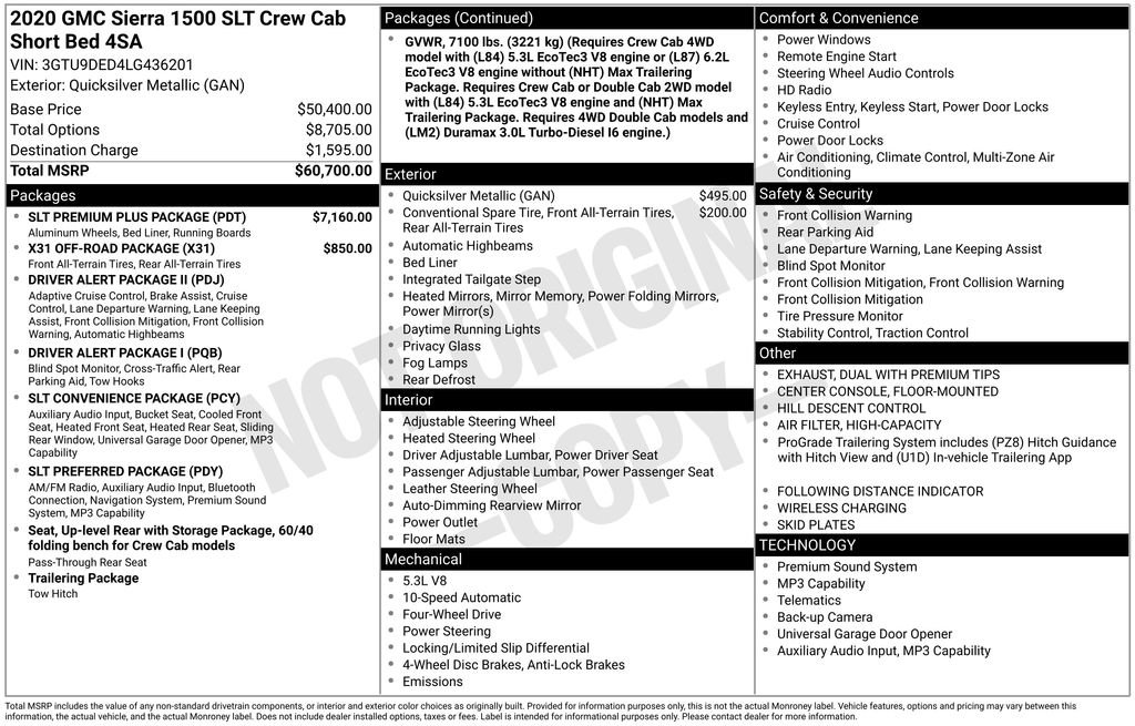 Used 2020 GMC Sierra 1500 SLT w/ SLT Premium Plus Package image 55