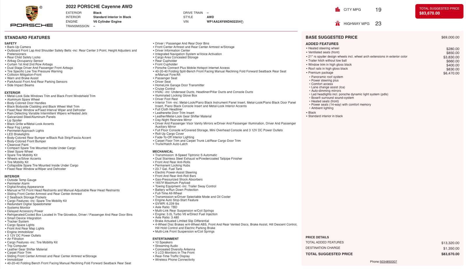 Used 2022 Porsche Cayenne Platinum Edition w/ Premium Package image 5