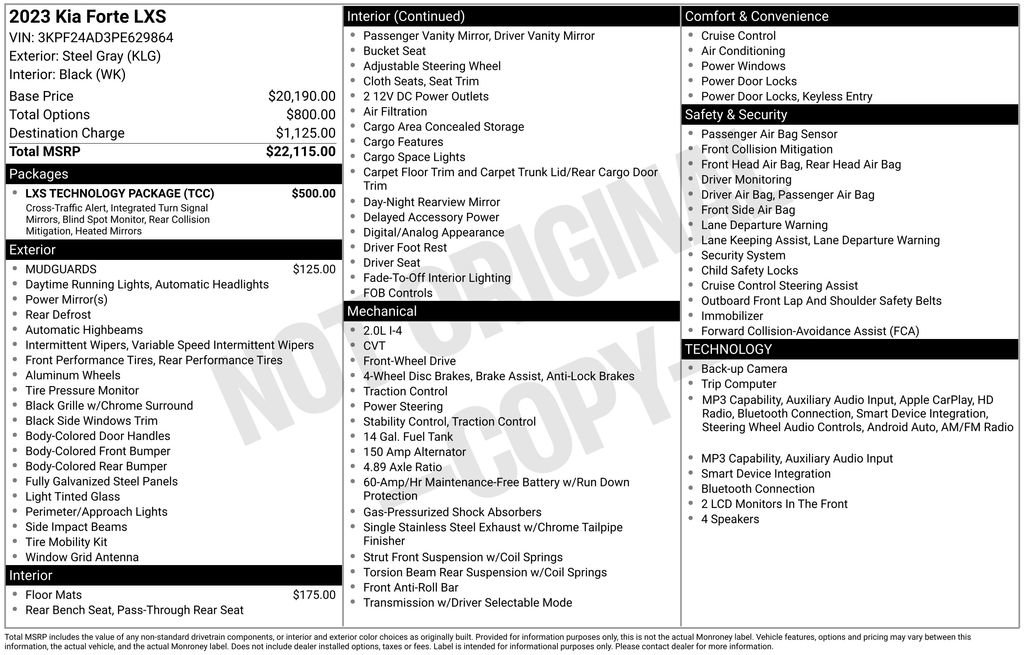 Used 2023 Kia Forte LXS w/ LXS Technology Package FWD image 17