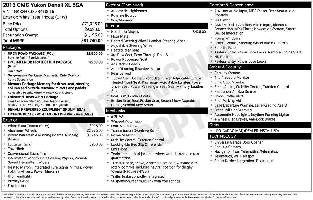 Used 2016 GMC Yukon XL Denali w/ Open Road Package image 6