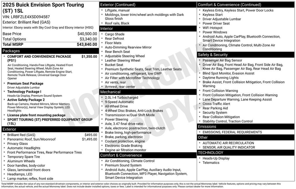 New 2025 Buick Envision Sport Touring image 45