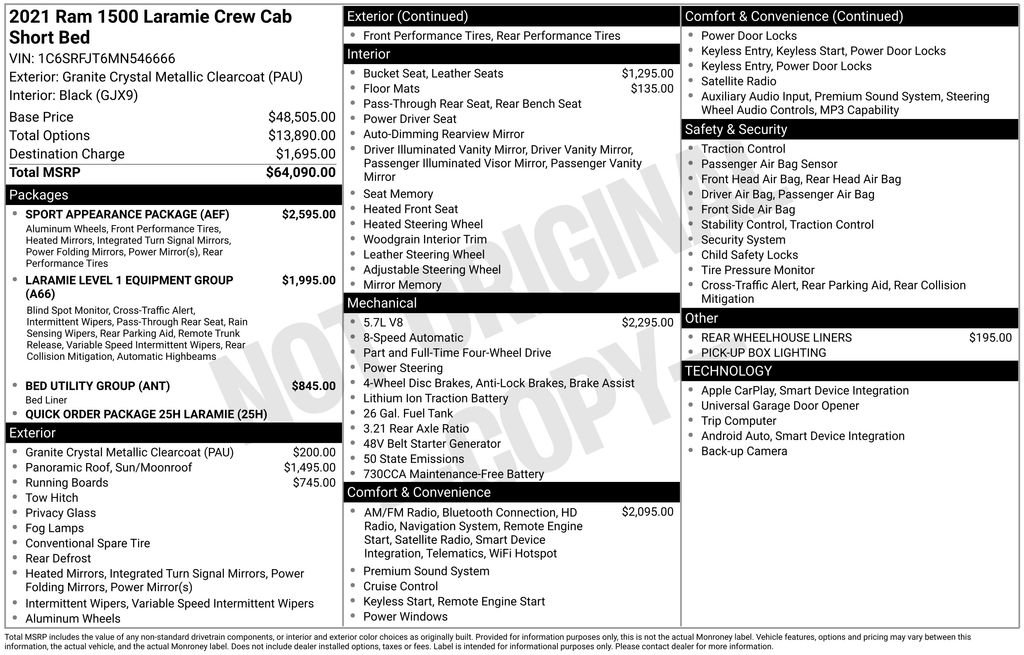 Used 2021 RAM 1500 Laramie w/ Sport Appearance Package image 11
