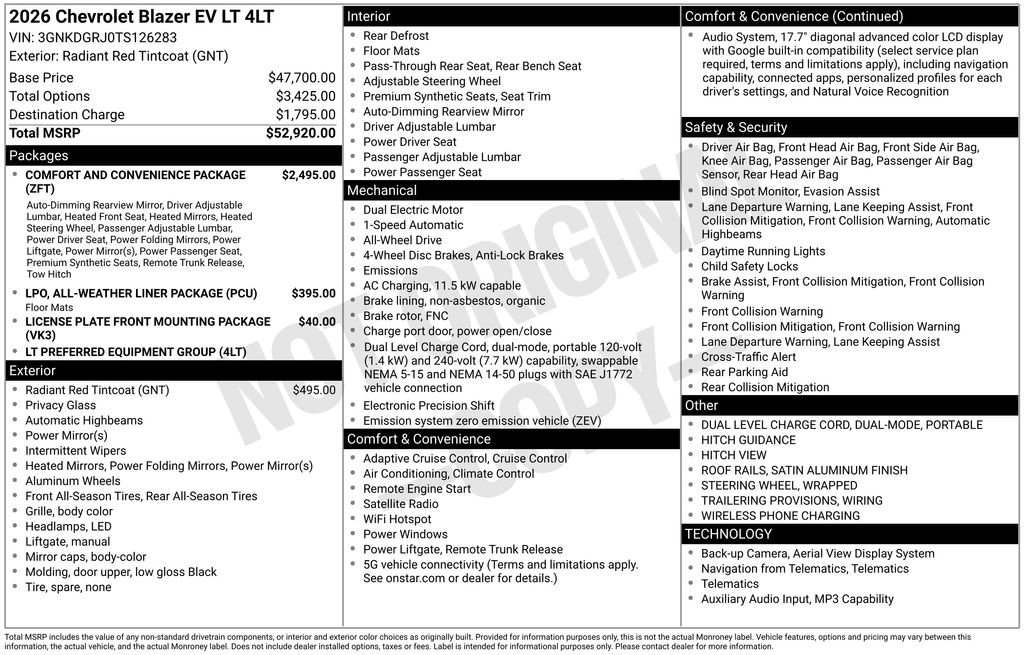 New 2026 Chevrolet Blazer EV LT AWD/4WD image 6