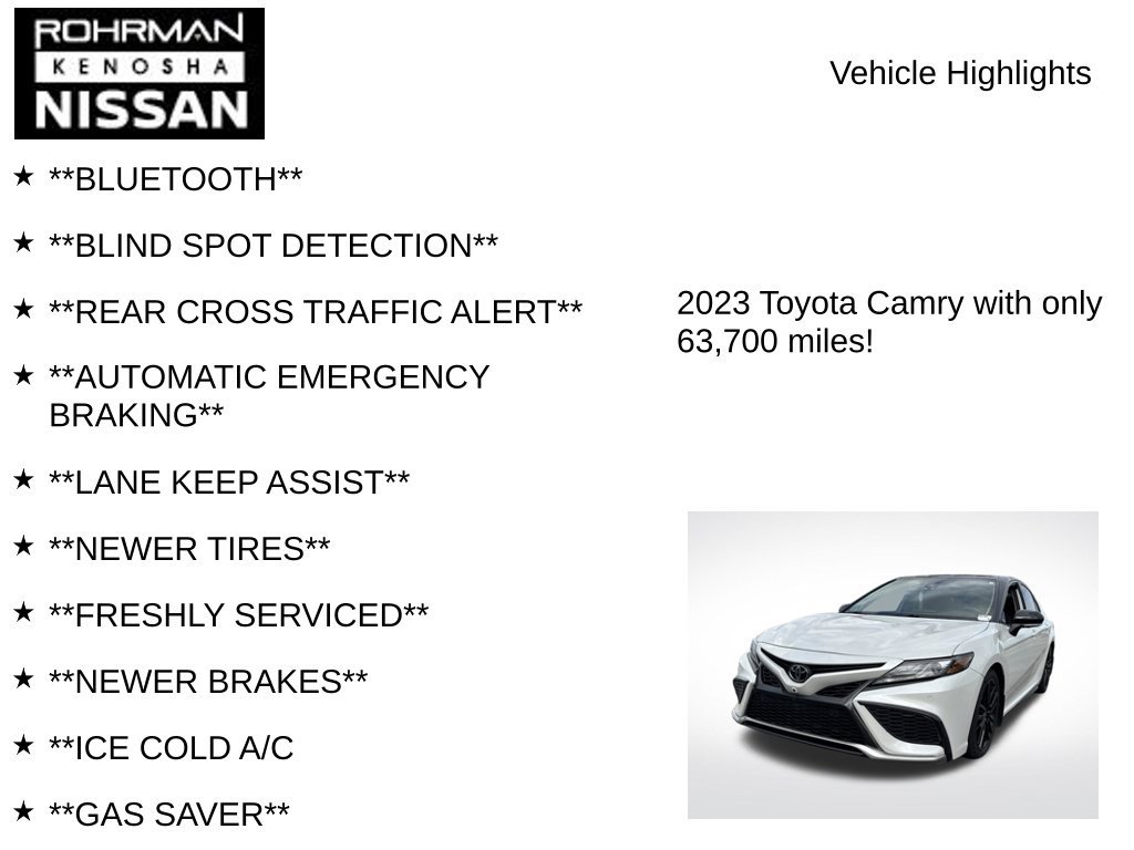 Used 2023 Toyota Camry XSE w/ Navigation Package FWD image 8