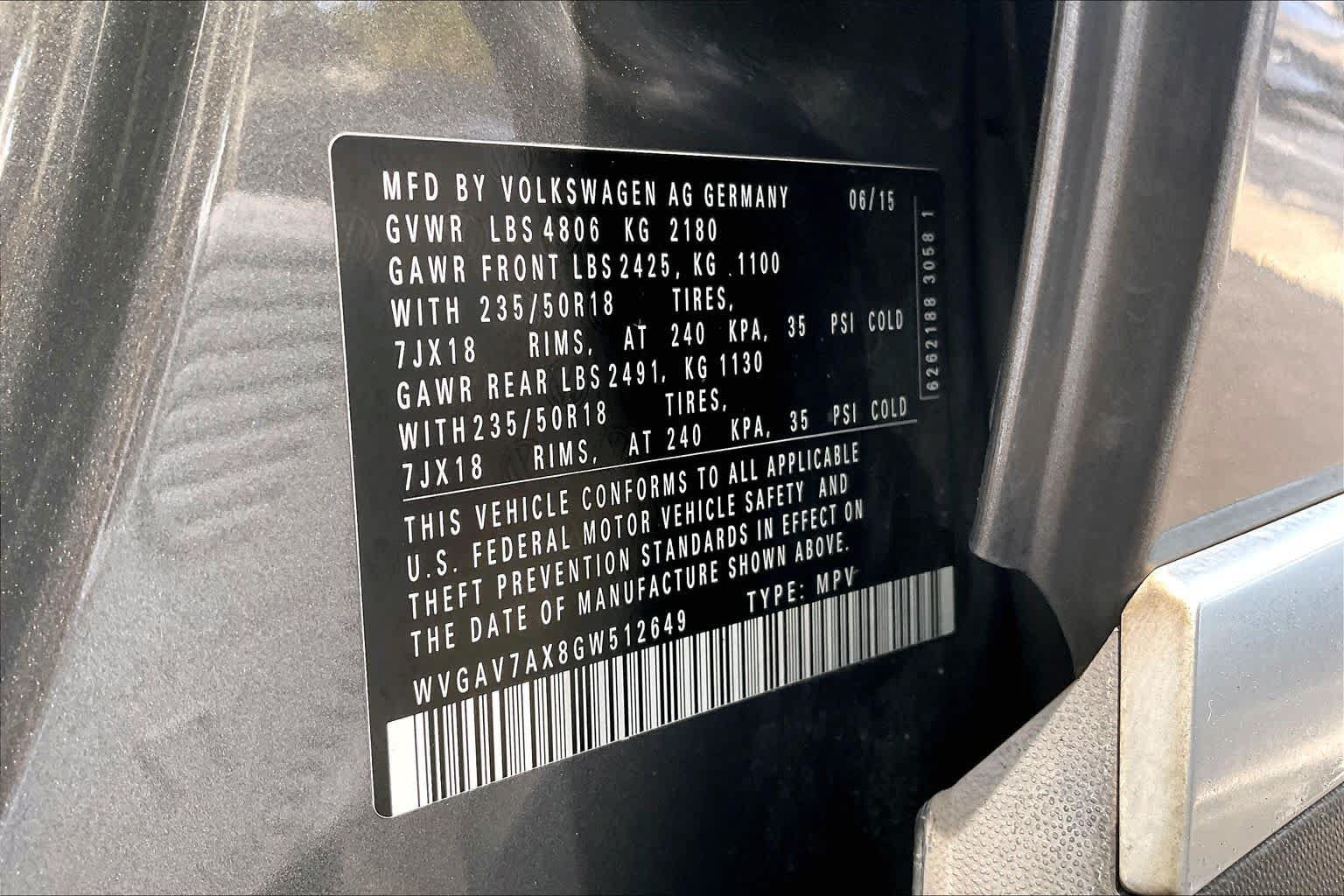 Used 2016 Volkswagen Tiguan SE FWD image 34