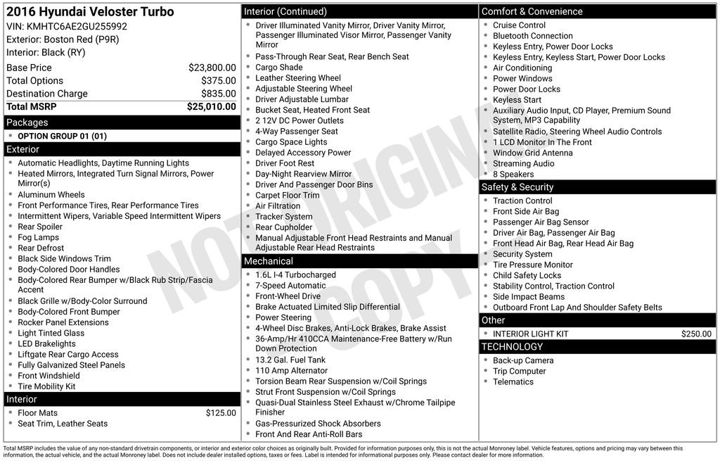 Used 2016 Hyundai Veloster Turbo image 5