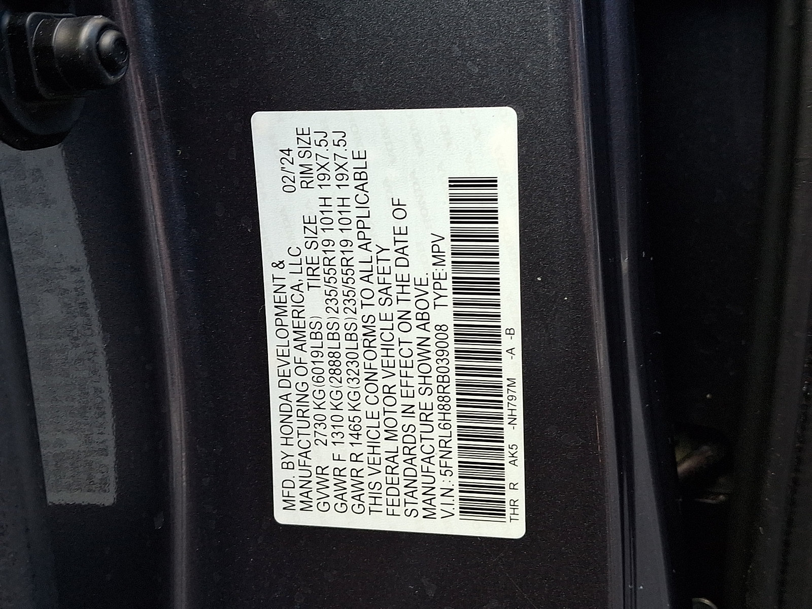 Certified 2024 Honda Odyssey Touring image 21