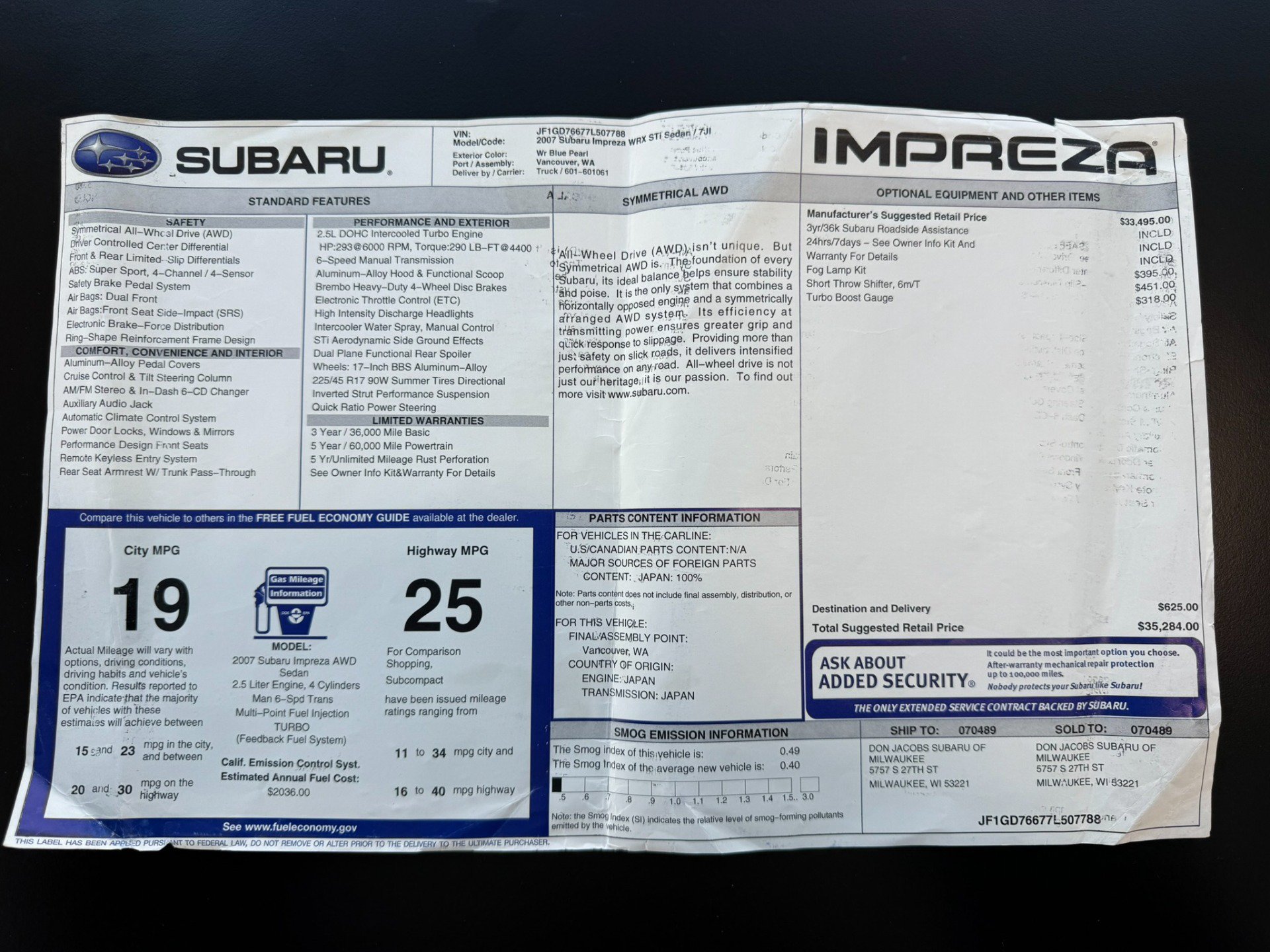 Used 2007 Subaru Impreza WRX STI AWD/4WD image 54