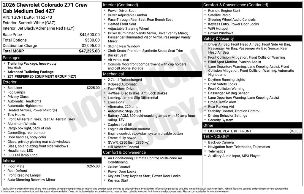 New 2026 Chevrolet Colorado Z71 AWD/4WD image 8