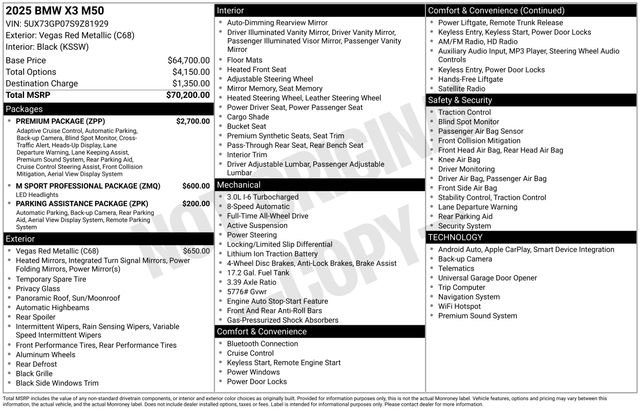 Used 2025 BMW X3 M50 w/ Premium Package image 48