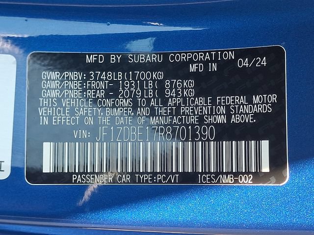 Used 2024 Subaru BRZ Limited RWD image 27
