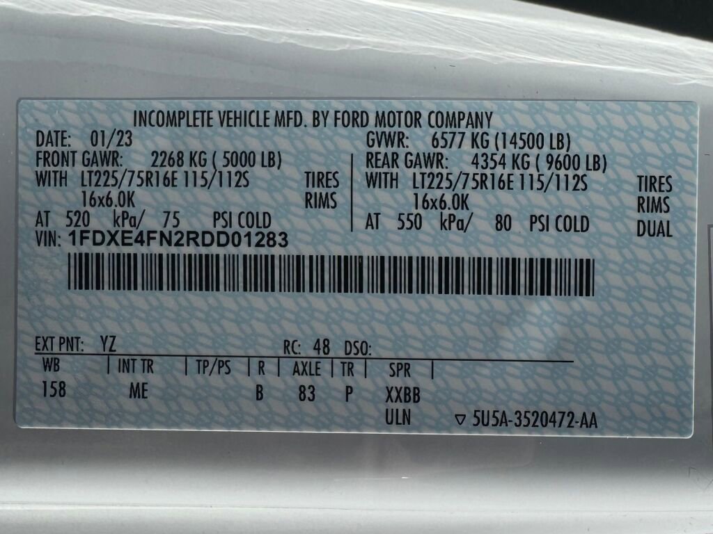 Used 2024 Ford E-450 and Econoline 450 Super Duty w/ Motorhome Prep Package RWD image 12
