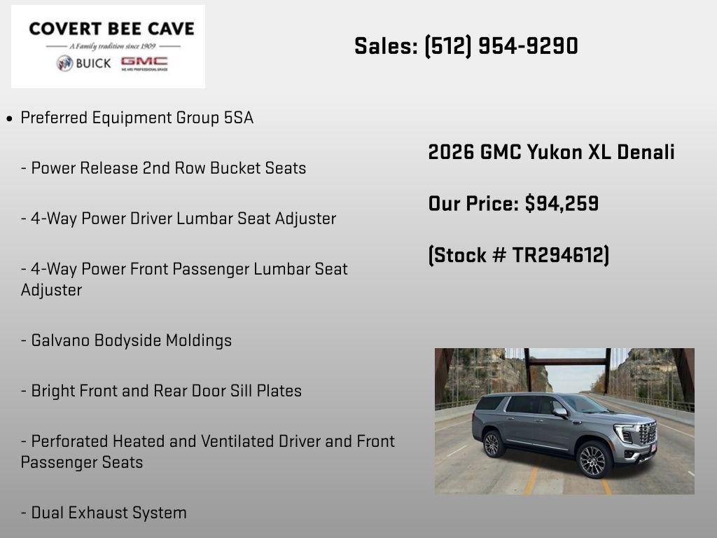 New 2026 GMC Yukon XL Denali w/ Sun & Power Step Package AWD/4WD image 6