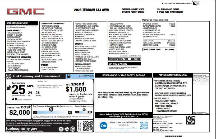 New 2026 GMC Terrain AT4 w/ LPO, Black Badging Package image 4