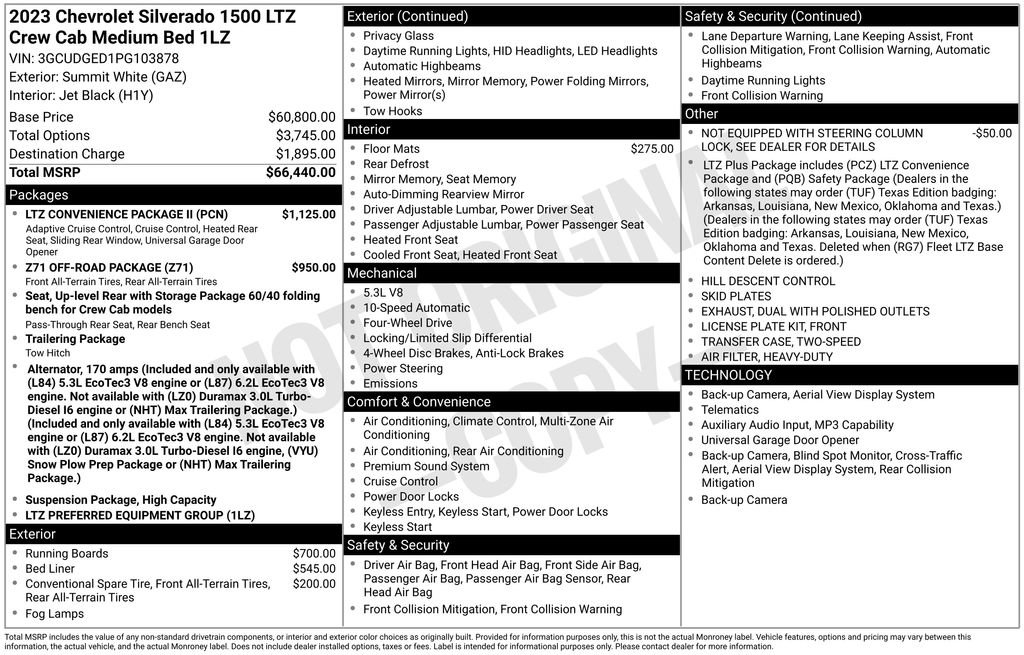 Used 2023 Chevrolet Silverado 1500 LTZ w/ LTZ Convenience Package II AWD/4WD image 2