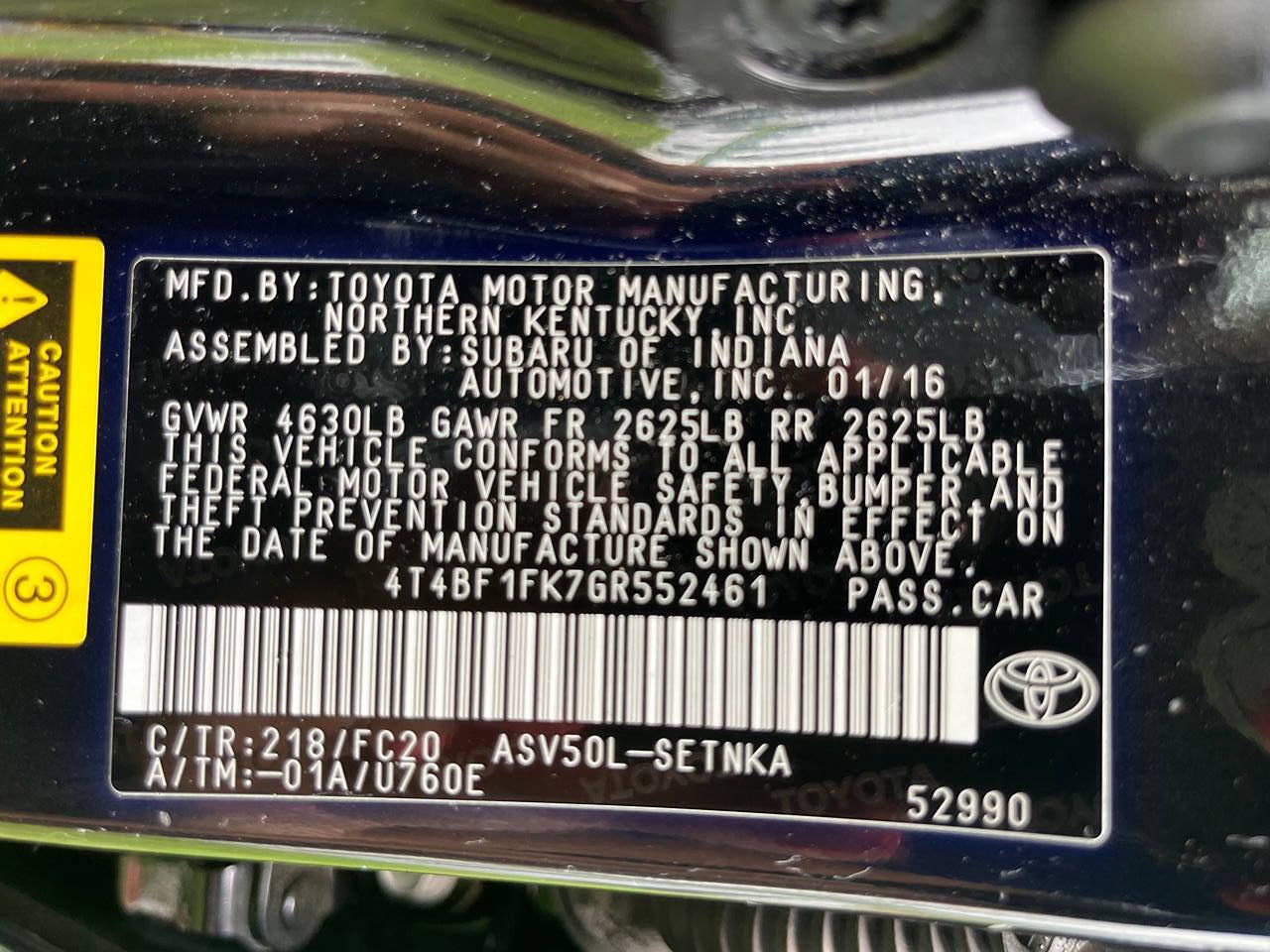Used 2016 Toyota Camry LE FWD image 14