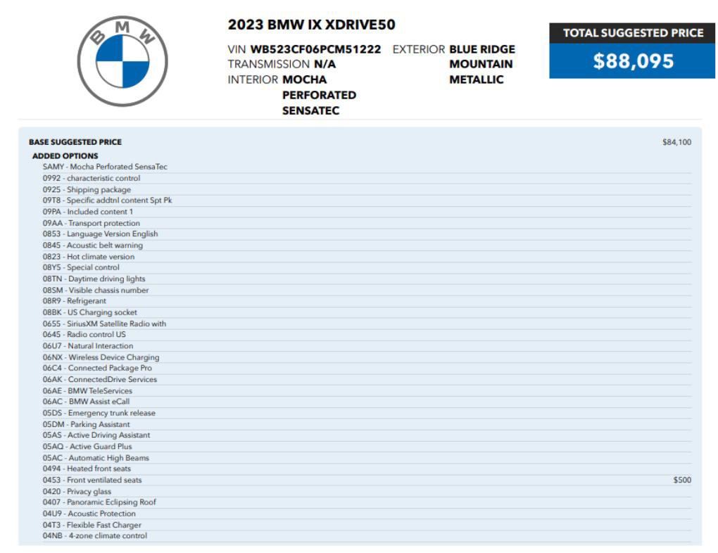 Used 2023 BMW iX xDrive50 w/ Sport Package AWD/4WD image 2