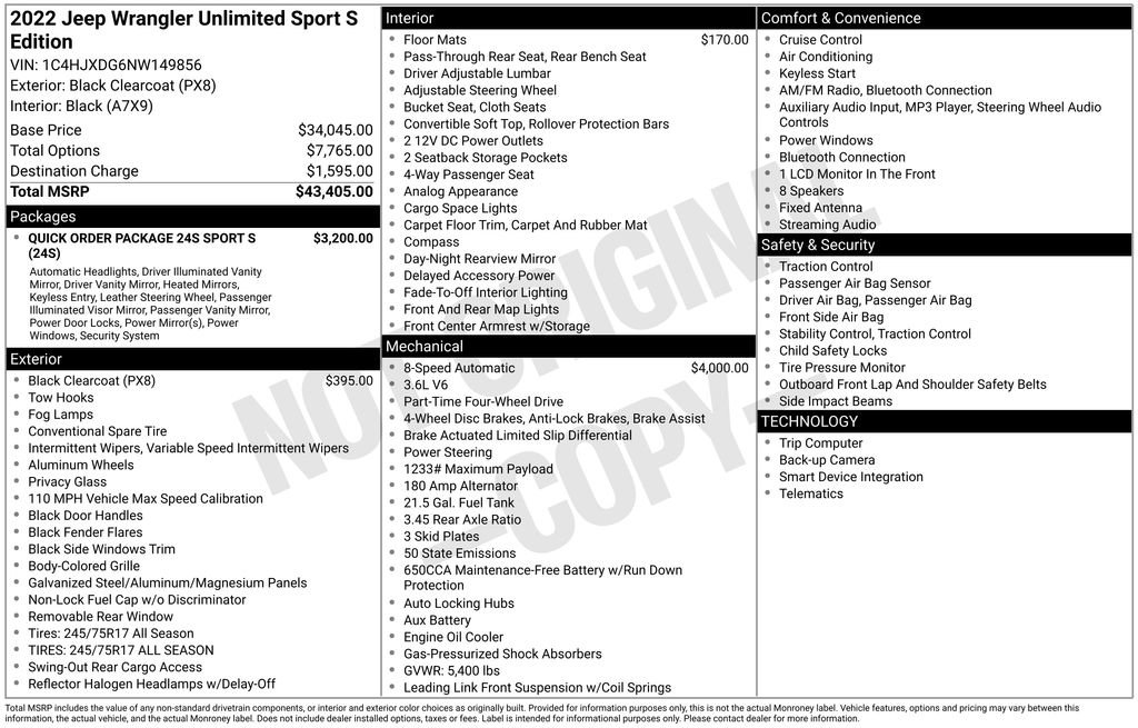 Used 2022 Jeep Wrangler Unlimited Sport image 15