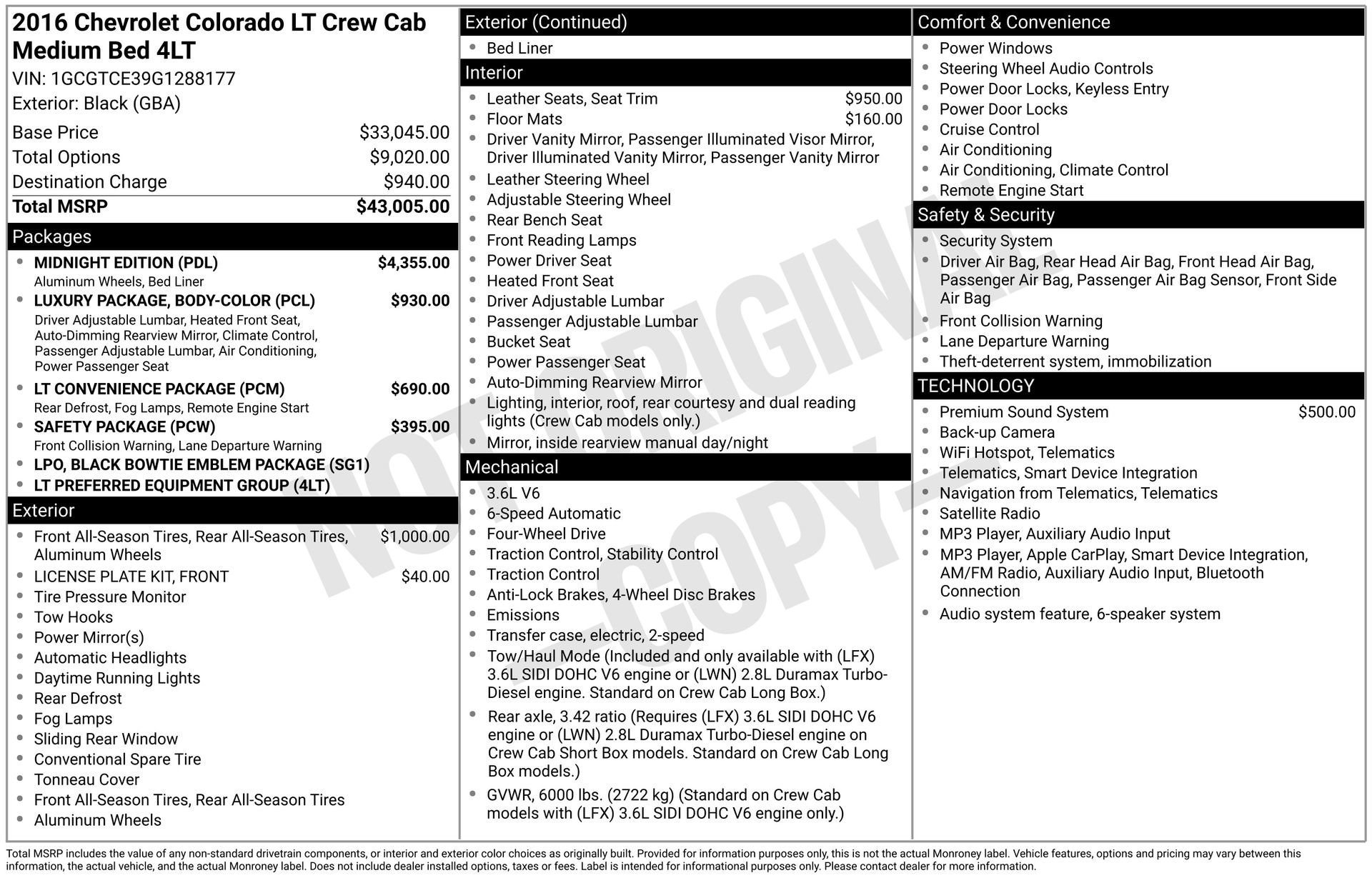 Used 2016 Chevrolet Colorado LT w/ Midnight Edition AWD/4WD image 4