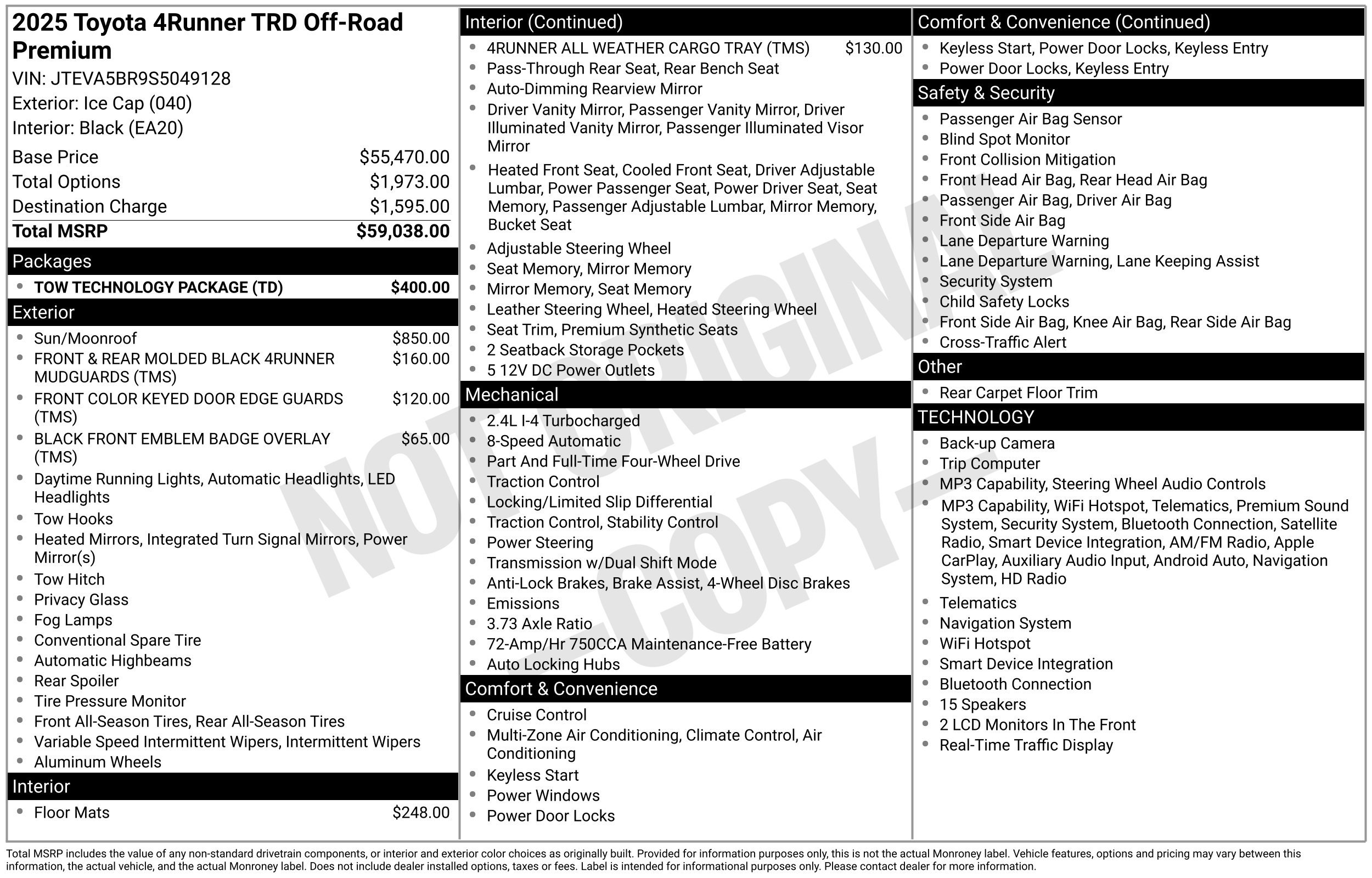 Used 2025 Toyota 4Runner TRD Off-Road Premium w/ Tow Technology Package AWD/4WD image 2