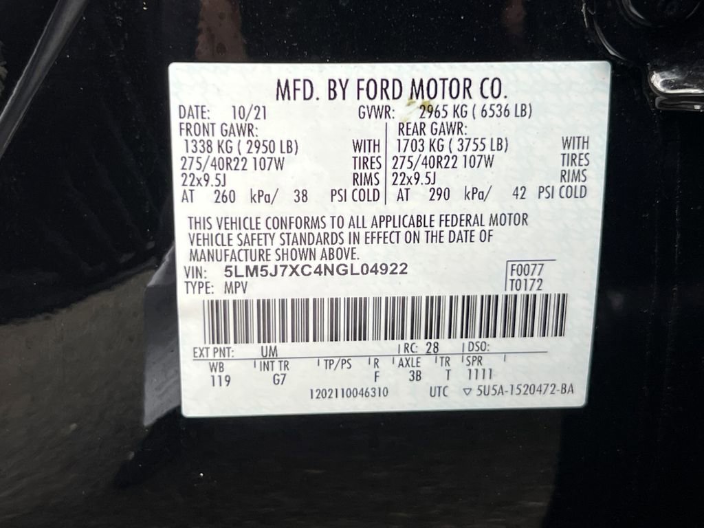 Certified 2022 Lincoln Aviator Reserve w/ Equipment Group 201A image 35