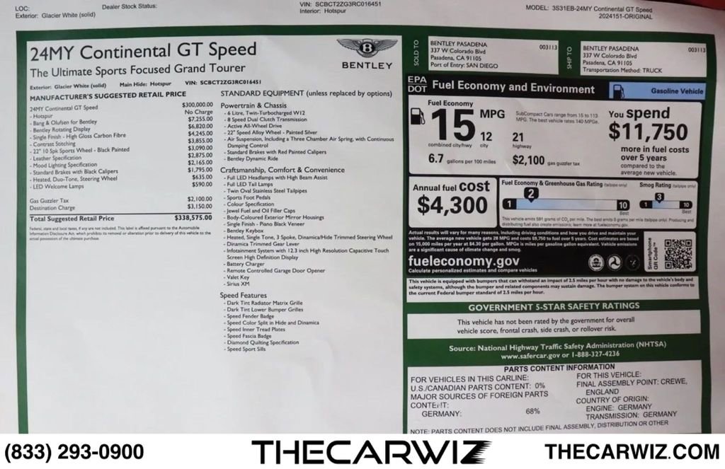 Used 2024 Bentley Continental GT Speed AWD/4WD image 7