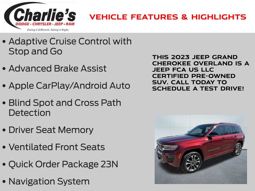 Certified 2023 Jeep Grand Cherokee Overland AWD/4WD image 7
