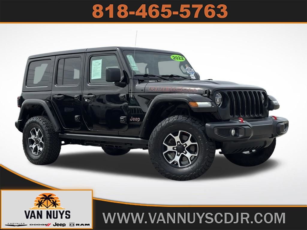 Used 2022 Jeep Wrangler Unlimited Rubicon w/ LED Lighting Group image 1