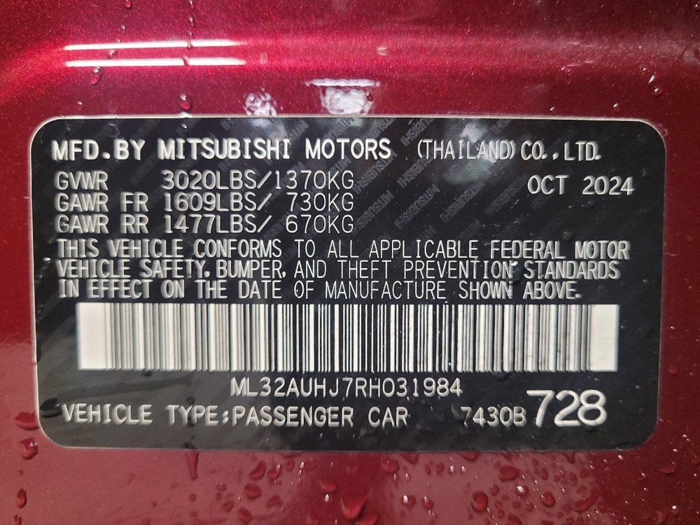 Used 2024 Mitsubishi Mirage ES FWD image 33