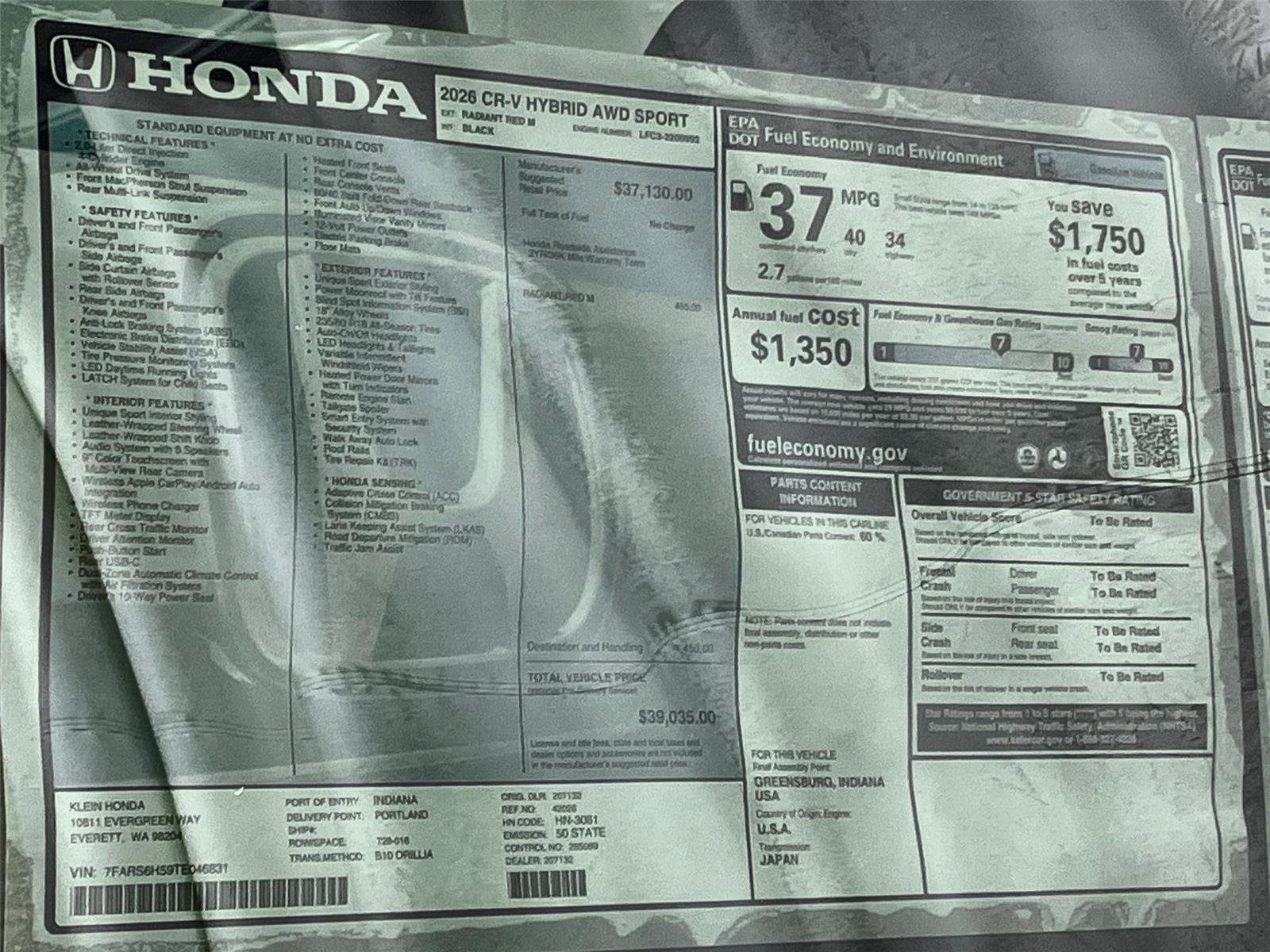 New 2026 Honda CR-V Sport image 34