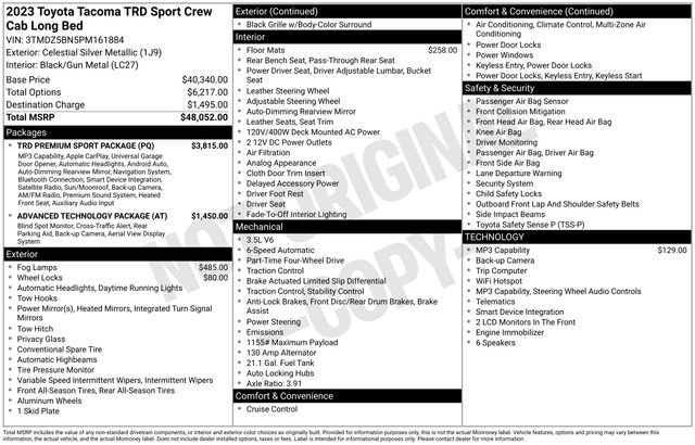 Certified 2023 Toyota Tacoma TRD Sport w/ TRD Premium Sport Package AWD/4WD image 38