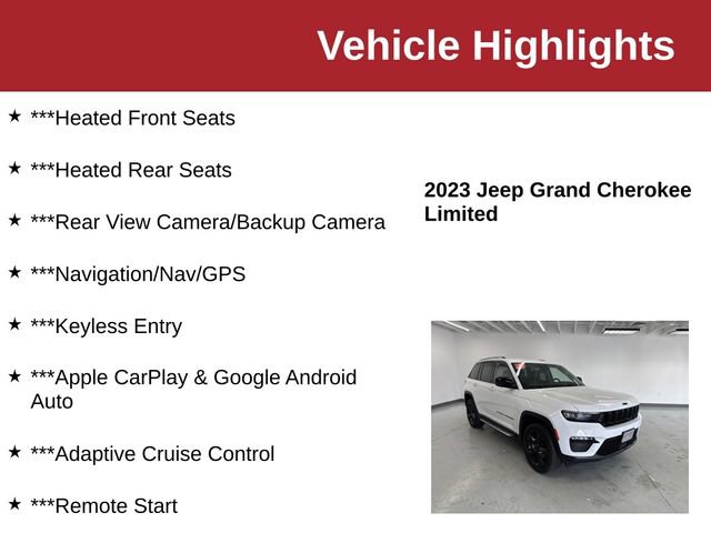 Used 2023 Jeep Grand Cherokee Limited w/ Black Appearance Package AWD/4WD image 10