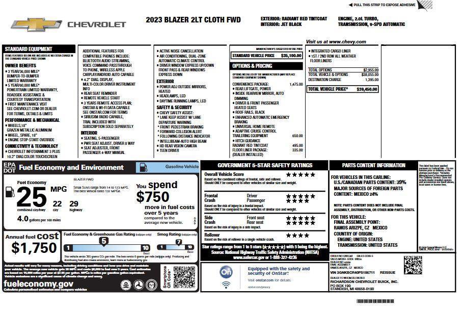 Used 2023 Chevrolet Blazer LT w/ Convenience Package image 6