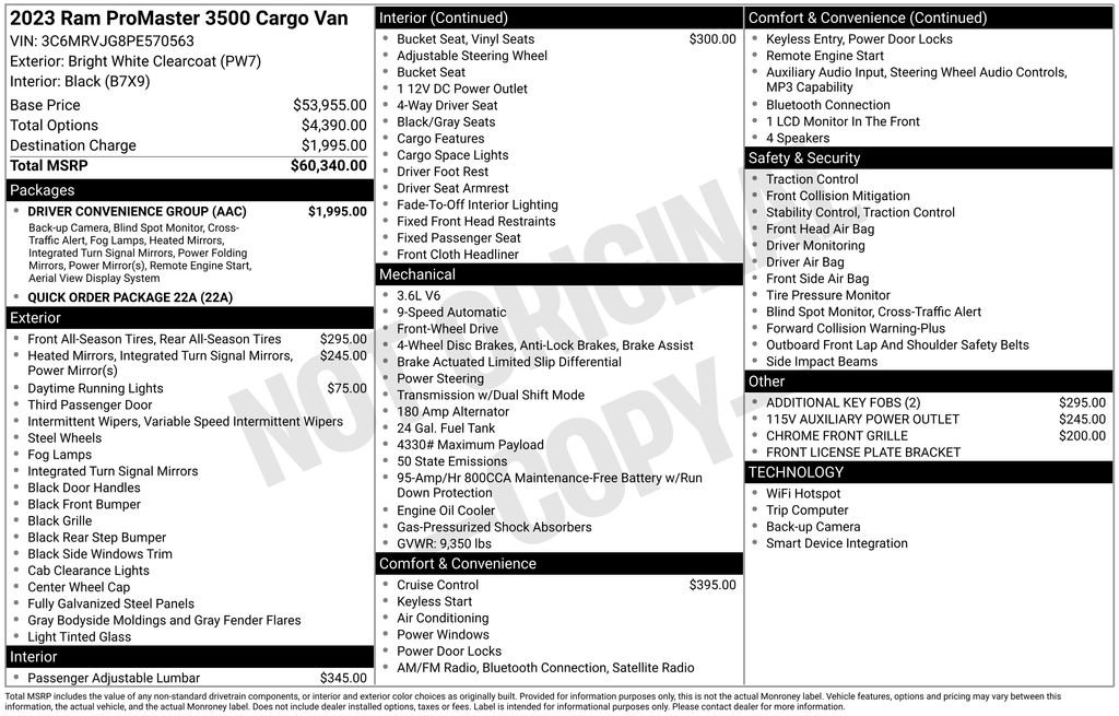 Used 2023 RAM ProMaster 3500 w/ Driver Convenience Group image 10