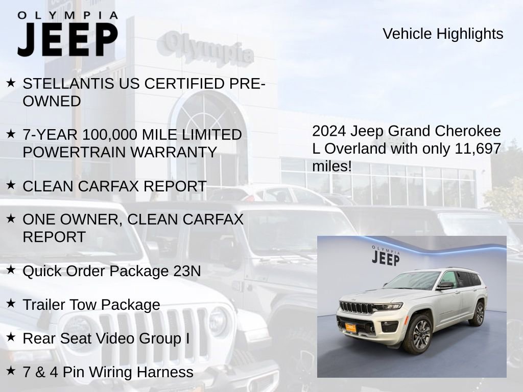Certified 2024 Jeep Grand Cherokee L Overland w/ Rear Seat Video Group I image 7