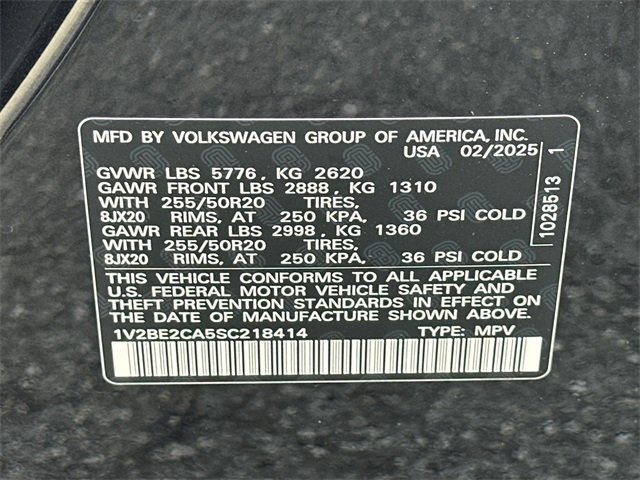 Certified 2025 Volkswagen Atlas Cross Sport SEL image 36